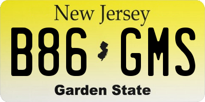 NJ license plate B86GMS