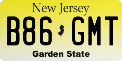 NJ license plate B86GMT