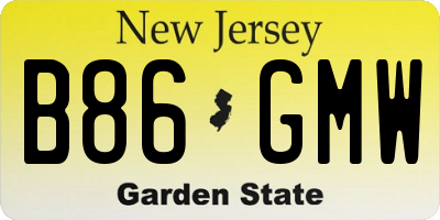 NJ license plate B86GMW
