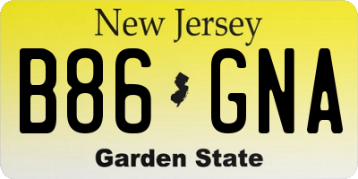 NJ license plate B86GNA