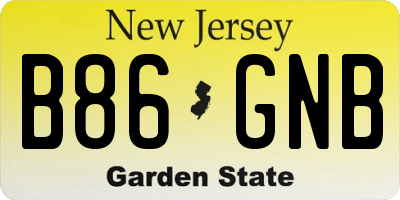 NJ license plate B86GNB