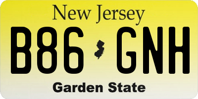 NJ license plate B86GNH