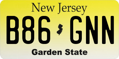 NJ license plate B86GNN