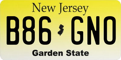 NJ license plate B86GNO