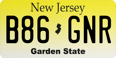 NJ license plate B86GNR