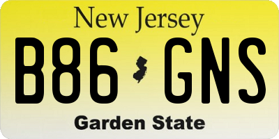 NJ license plate B86GNS
