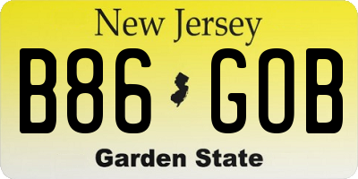 NJ license plate B86GOB
