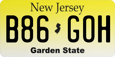 NJ license plate B86GOH