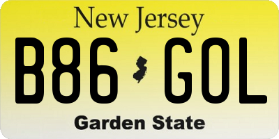 NJ license plate B86GOL