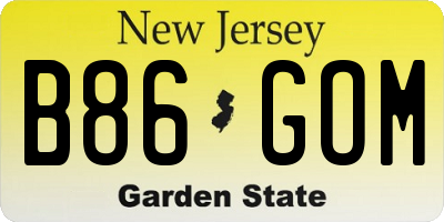 NJ license plate B86GOM
