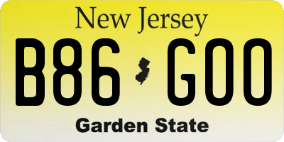 NJ license plate B86GOO