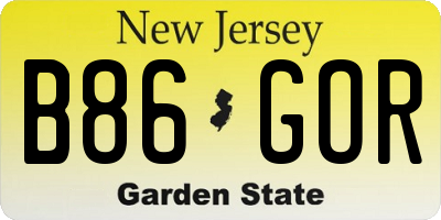 NJ license plate B86GOR
