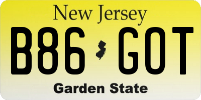 NJ license plate B86GOT