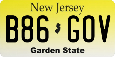 NJ license plate B86GOV