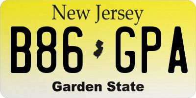 NJ license plate B86GPA
