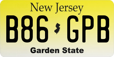 NJ license plate B86GPB