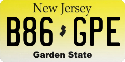 NJ license plate B86GPE