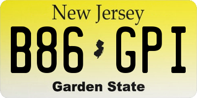 NJ license plate B86GPI