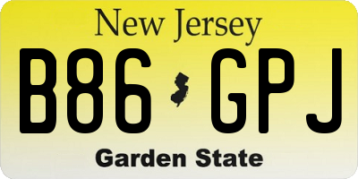 NJ license plate B86GPJ