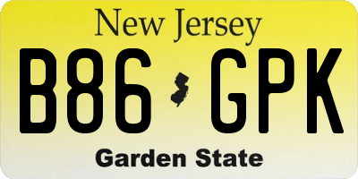 NJ license plate B86GPK