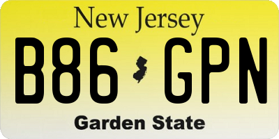 NJ license plate B86GPN