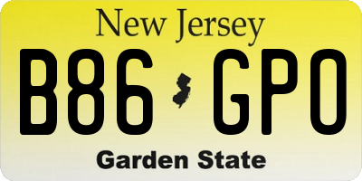 NJ license plate B86GPO