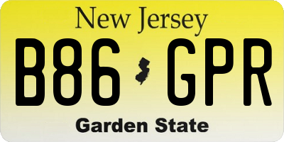 NJ license plate B86GPR