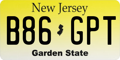 NJ license plate B86GPT