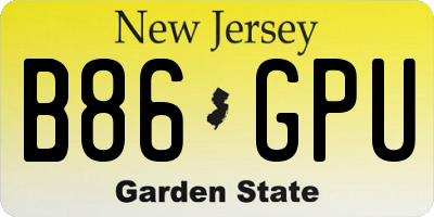 NJ license plate B86GPU