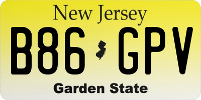 NJ license plate B86GPV