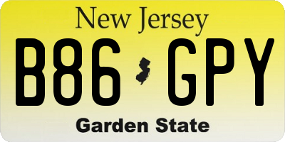 NJ license plate B86GPY