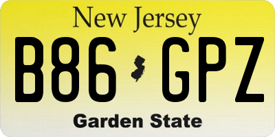 NJ license plate B86GPZ