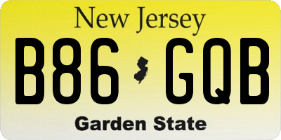 NJ license plate B86GQB