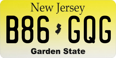 NJ license plate B86GQG