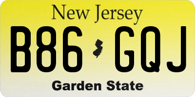 NJ license plate B86GQJ