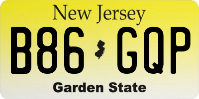 NJ license plate B86GQP