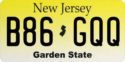 NJ license plate B86GQQ