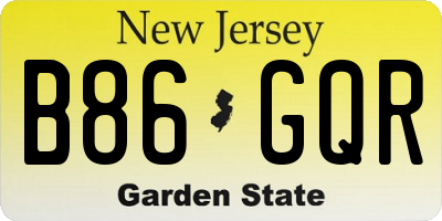 NJ license plate B86GQR