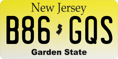 NJ license plate B86GQS