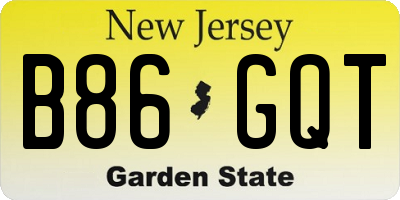 NJ license plate B86GQT