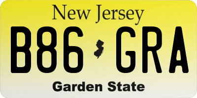 NJ license plate B86GRA