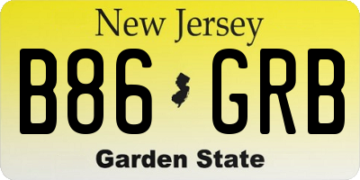 NJ license plate B86GRB