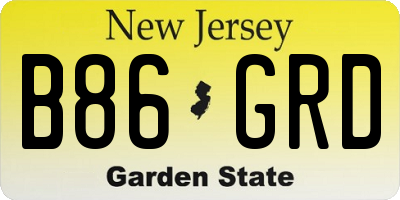 NJ license plate B86GRD
