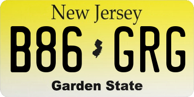 NJ license plate B86GRG