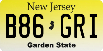 NJ license plate B86GRI