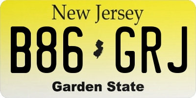 NJ license plate B86GRJ