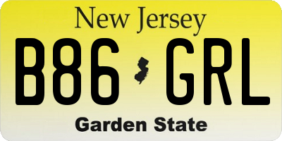 NJ license plate B86GRL