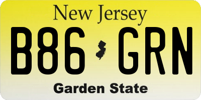 NJ license plate B86GRN
