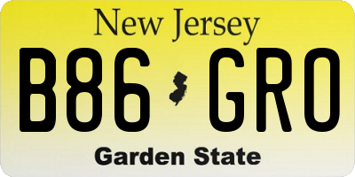 NJ license plate B86GRO