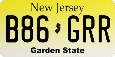 NJ license plate B86GRR